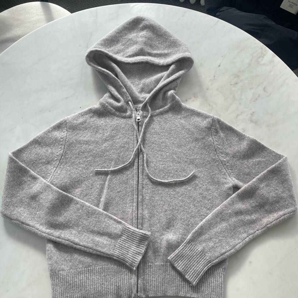 Aritzia Cashmere Gray Zip-Up Hoodie